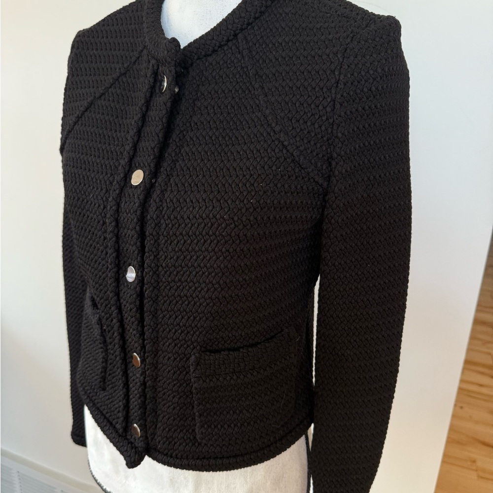 Maje Gaillete black textured jacket- luxury - Picture 4 of 6
